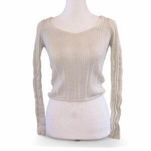 Hollister White/Cream Long Sleeve Sweater
